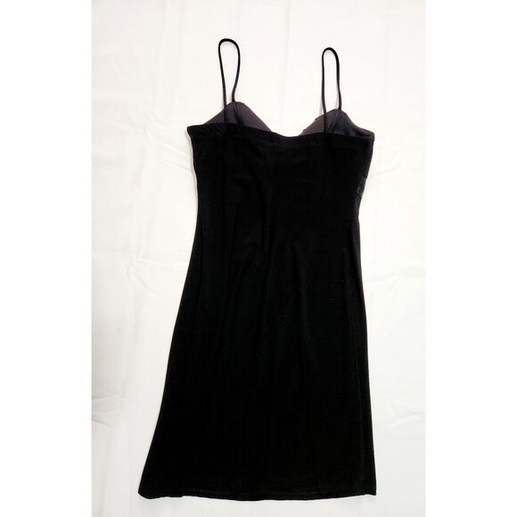 Vintage B. Darlin Size 9/10 Black Dress Spaghetti Straps 90s Beaded - Picture 8 of 8